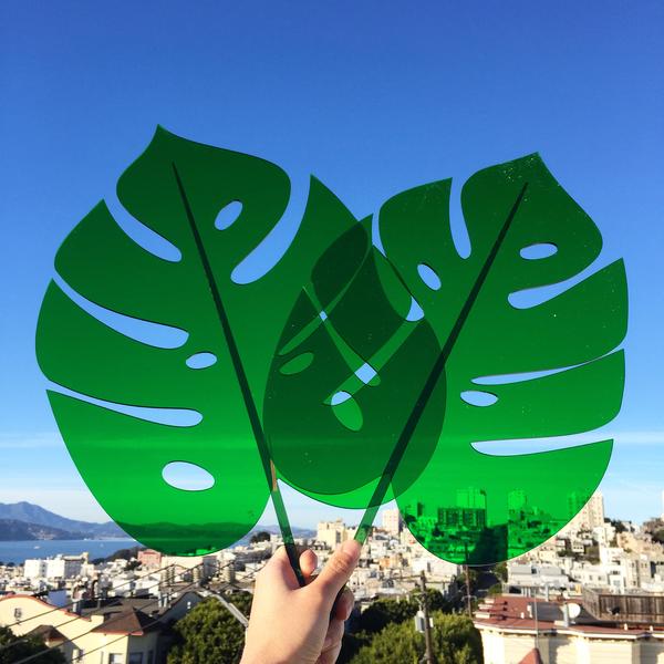Green Monstera Leaf Sculpture