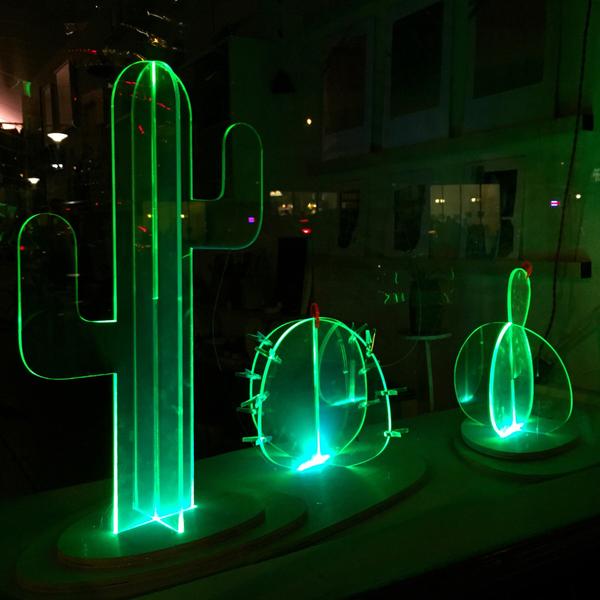 Medium Fluorescent Cactus Lamp - Two Piece Base
