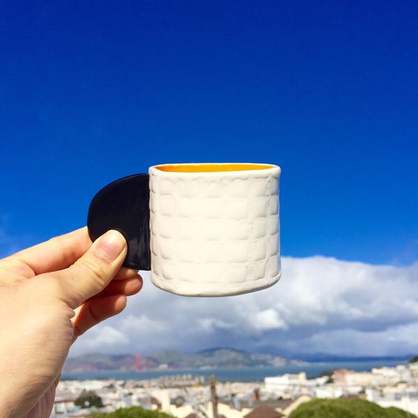 Small White Cup with Small Grid