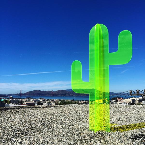 2ft Fluorescent Cactus Sculpture