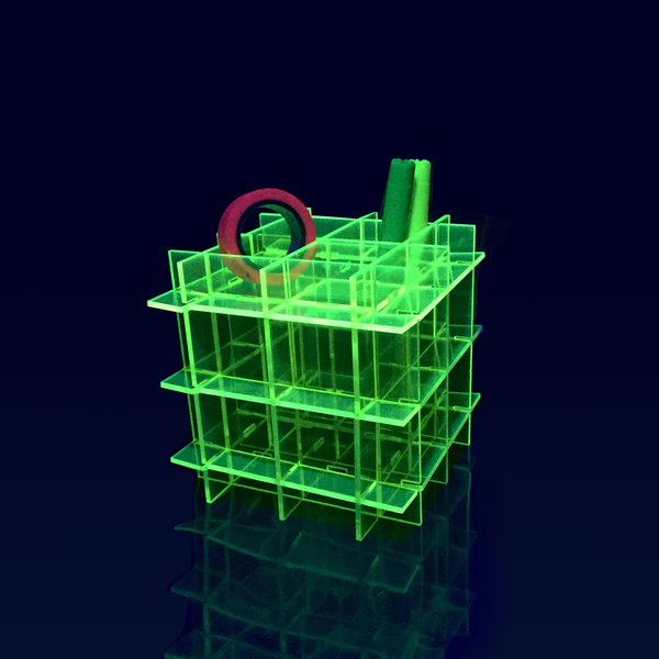 Fluorescent Grid Desk Organizer